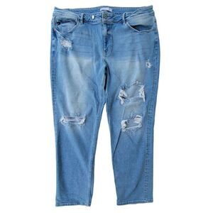KanCan Boyfriend Jeans‎ Womens 24 High Rise Grunge Distressed Perfect Fit Button